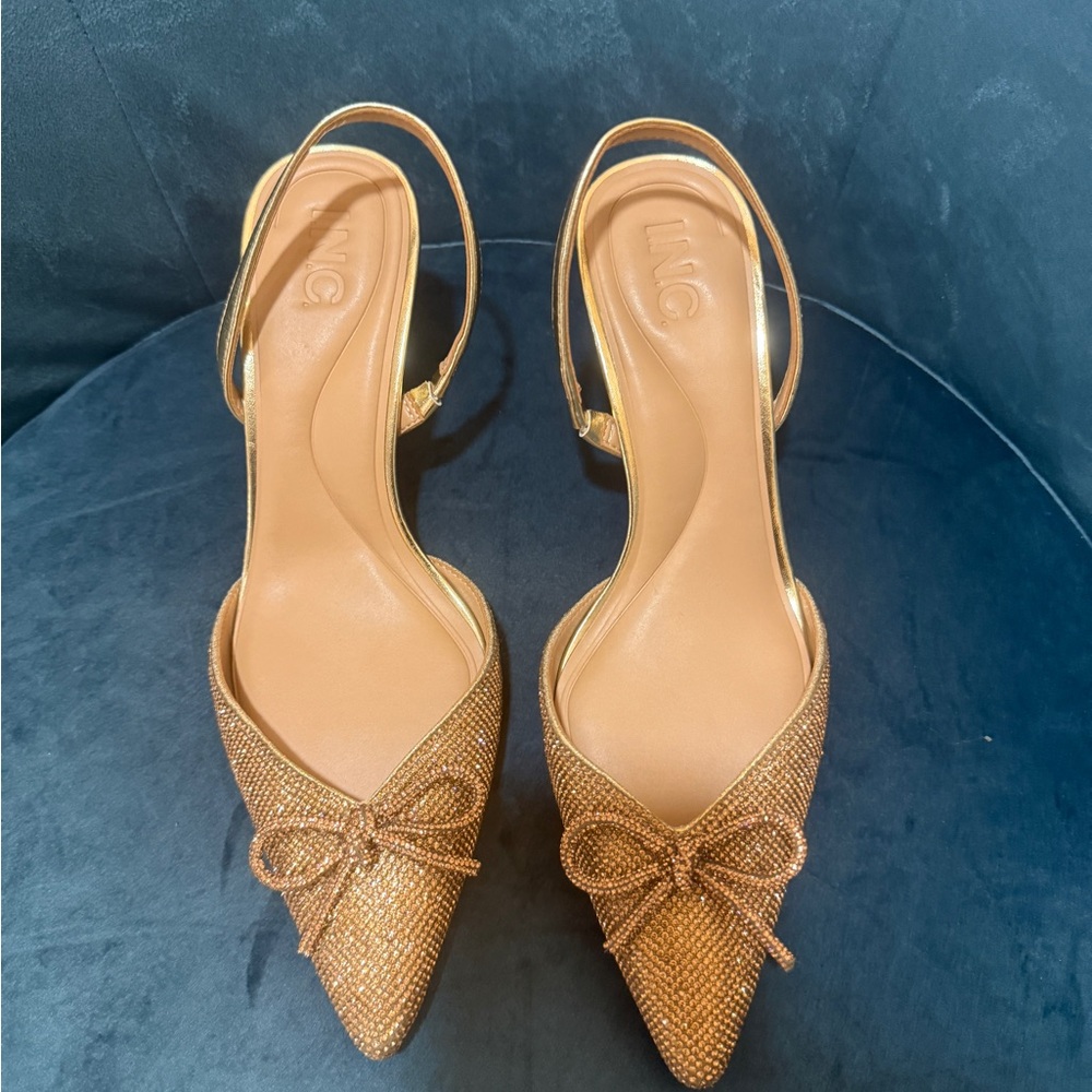 INC International Concepts Bronze Pointed-Toe Heels